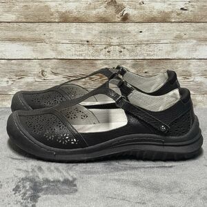 JAMBU Creek Mary Jane Relax Foam Black Leather Shoes Removable Insole 7 W